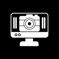 camera glyph omgekeerd icoon vector