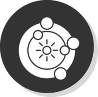 zonne- systeem glyph grijs cirkel icoon vector