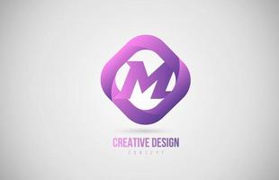 roze m alfabet letter logo. creatieve ontwerpsjabloon voor icoon vector