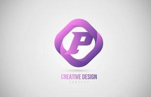 roze p alfabet letter logo. creatieve ontwerpsjabloon voor icoon vector