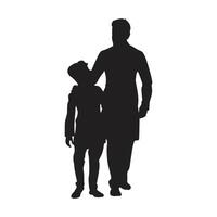 vader en zoon vaders dag silhouet vector