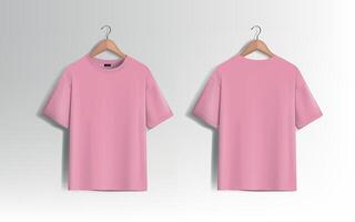 roze unisex blanco t-shirt elegant sjabloon zijden voor ontwerp mockup afdrukken, geïsoleerd. vector