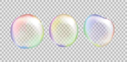 regenboog zeep bubbels. kleurrijk druppels. illustratie vector