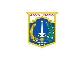 vlag van Jakarta stad, Indonesië vector