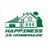 gelukkig huizen t overhemd ontwerp vector