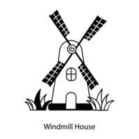 modieus windmolen huis vector