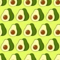 naadloos patroon van groen avocado Aan groen achtergrond vector