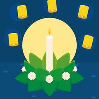 loy krathong kaart vector