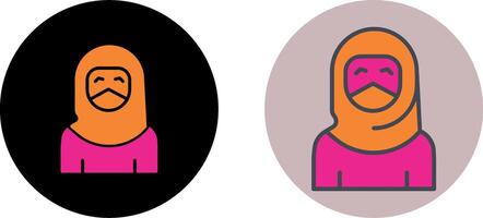 vrouw met Niqab icoon ontwerp vector