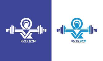 Sportschool lichaam gebouw logo icoon vector