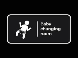 baby veranderen kamer teken leeftijd wit schaduw silhouet illustratie geïsoleerd Aan plein rechthoek achtergrond. gemakkelijk vlak tekenfilm gestileerd tekening. vector