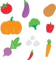 10 groente illustratie vector