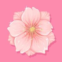 kers roze bloesem, sakura bloem illustratie vector
