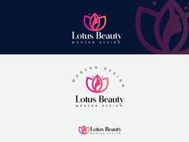 lotus schoonheid salon logo ontwerp met roze helling kleur vector