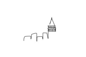 Istanbul galata toren minimalistische gemakkelijk single lijn teken ontwerp vector