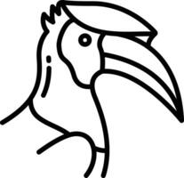 neushoornvogel vogel schets illustratie vector