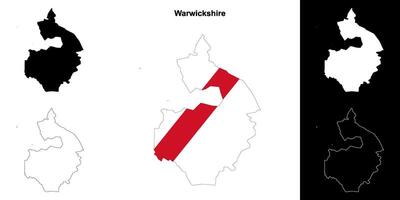 warwickshire blanco schets kaart reeks vector