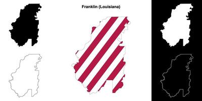 Franklin parochie, Louisiana schets kaart reeks vector