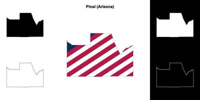 pinal district, Arizona schets kaart reeks vector