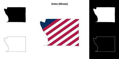 unie district, Illinois schets kaart reeks vector