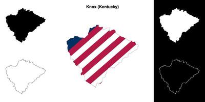 knox district, Kentucky schets kaart reeks vector