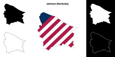 johnson district, Kentucky schets kaart reeks vector