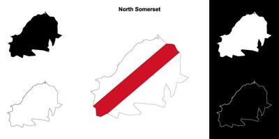 noorden Somerset blanco schets kaart reeks vector