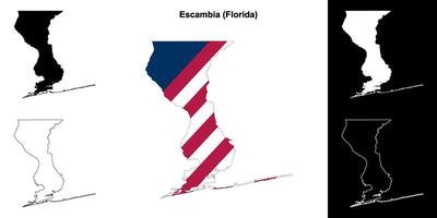 escambia district, Florida schets kaart reeks vector