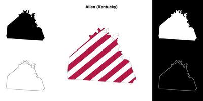 allen district, Kentucky schets kaart reeks vector