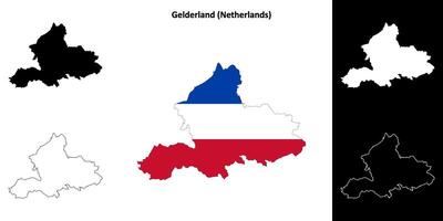 gelderland provincie schets kaart reeks vector