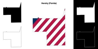 hendrie district, Florida schets kaart reeks vector