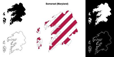 Somerset district, Maryland schets kaart reeks vector