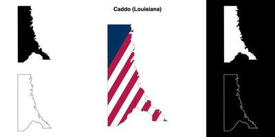 caddo parochie, Louisiana schets kaart reeks vector