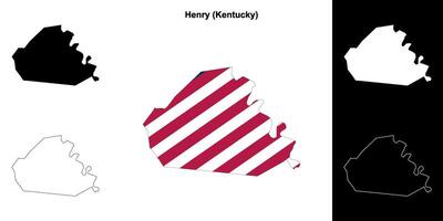 Henry district, Kentucky schets kaart reeks vector