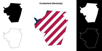 cumberland district, Kentucky schets kaart reeks vector