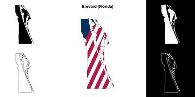 brevard district, Florida schets kaart reeks vector