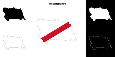 west Berkshire blanco schets kaart reeks vector