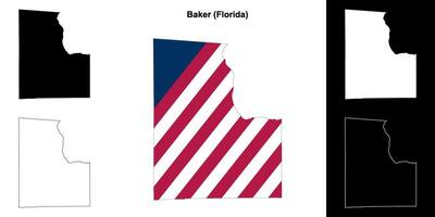 bakker district, Florida schets kaart reeks vector