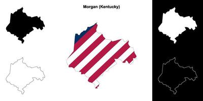 morgan district, Kentucky schets kaart reeks vector