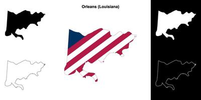 orleans parochie, Louisiana schets kaart reeks vector