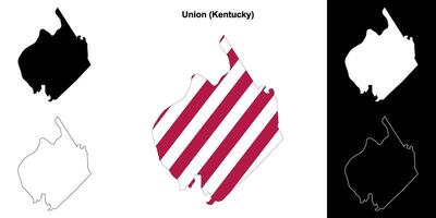 unie district, Kentucky schets kaart reeks vector