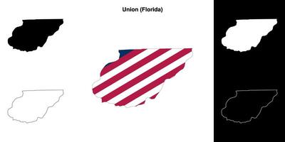 unie district, Florida schets kaart reeks vector