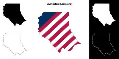 livingston parochie, Louisiana schets kaart reeks vector