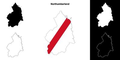 Northumberland blanco schets kaart reeks vector