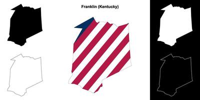 Franklin district, Kentucky schets kaart reeks vector