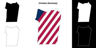 christen district, Kentucky schets kaart reeks vector