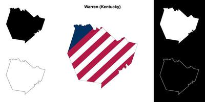 warren district, Kentucky schets kaart reeks vector