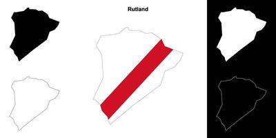 rutland blanco schets kaart reeks vector