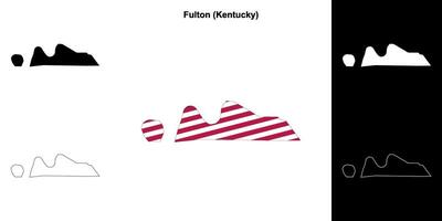 fulton district, Kentucky schets kaart reeks vector