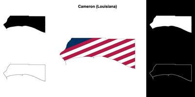 cameron parochie, Louisiana schets kaart reeks vector